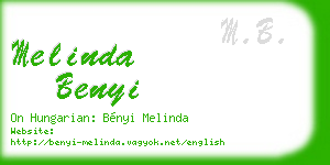 melinda benyi business card
