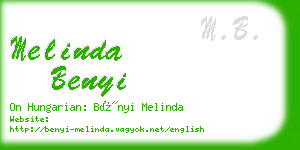 melinda benyi business card